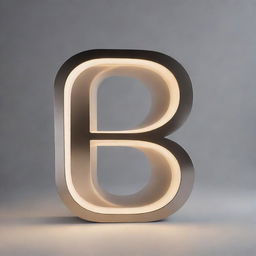 A highly sophisticated piece of technology, shaped like the letter 'B', named 'Bform'. The design is sleek and modern with metallic surfaces that glow with an ethereal light.