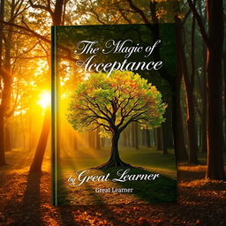 Design a mystical and evocative book cover for "The Magic of Acceptance" by Great Learner