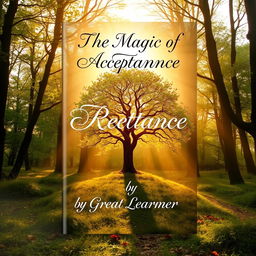 Design a mystical and evocative book cover for "The Magic of Acceptance" by Great Learner