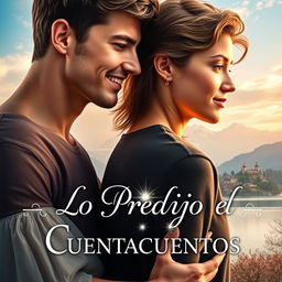 A contemporary romance book cover set in Switzerland, titled 'Lo Predijo el Cuentacuentos'