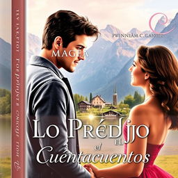 A contemporary romance book cover set in Switzerland, titled 'Lo Predijo el Cuentacuentos'