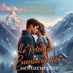 A contemporary romance book cover with a youthful touch, set in the enchanting landscapes of Switzerland, titled 'Lo Predijo el Cuentacuentos'