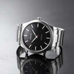 A sleek and contemporary watch design featuring a brushed steel casing with a seamless finish