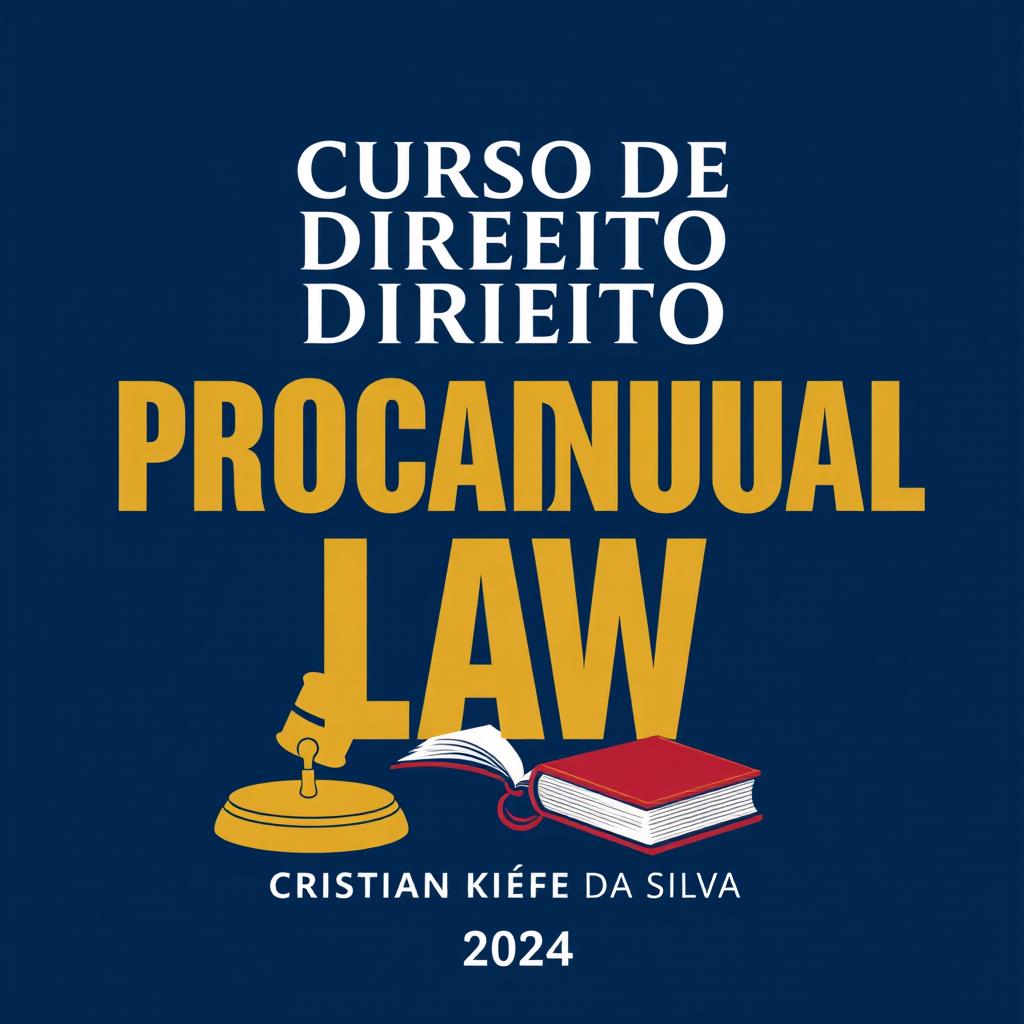 An extraordinary cover for a book on criminal procedural law, incorporating the text 'CURSO DE DIREITO PROCESSUAL PENAL', author 'CRISTIAN KIEFER DA SILVA', and year '2024'