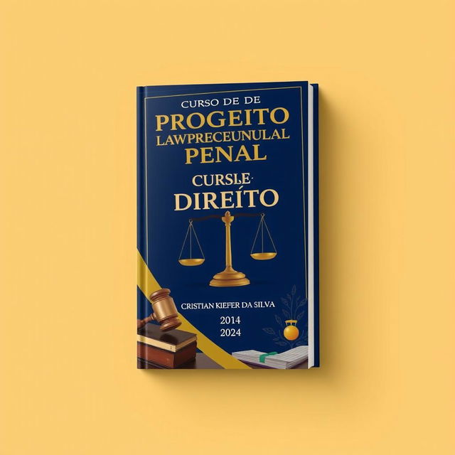 An extraordinary cover for a book on criminal procedural law, incorporating the text 'CURSO DE DIREITO PROCESSUAL PENAL', author 'CRISTIAN KIEFER DA SILVA', and year '2024'