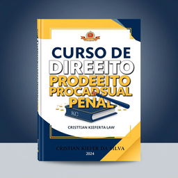 An extraordinary cover for a book on criminal procedural law, incorporating the text 'CURSO DE DIREITO PROCESSUAL PENAL', author 'CRISTIAN KIEFER DA SILVA', and year '2024'