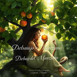 A beautiful and evocative book cover for a poetry collection titled 'Debajo del Manzano'