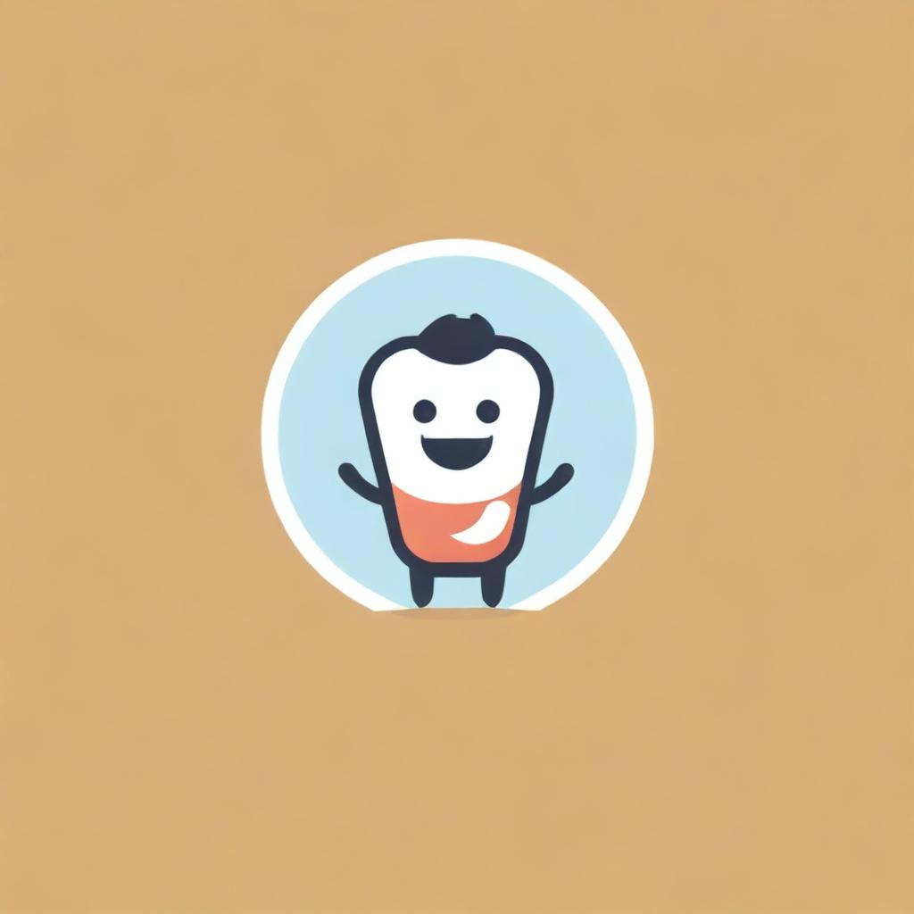 A business logo for 'Happy Tummy' featuring a joyous, cartoonish stomach character, embellished with a warm color palette and a friendly, modern font for the text elements.