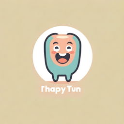 A business logo for 'Happy Tummy' featuring a joyous, cartoonish stomach character, embellished with a warm color palette and a friendly, modern font for the text elements.