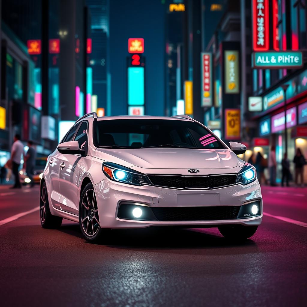 A front view of a sporty white KIA Cee'd 2011 wagon SV 1