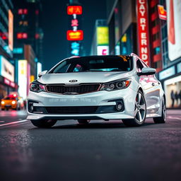 A front view of a sporty white KIA Cee'd 2011 wagon SV 1