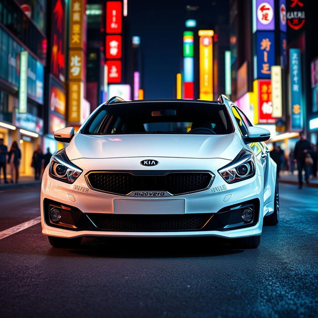 A front view of a sporty white KIA Cee'd 2011 wagon SV 1