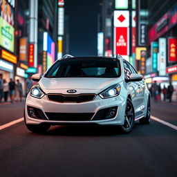 A front view of a sporty white KIA Cee'd 2011 wagon SV 1