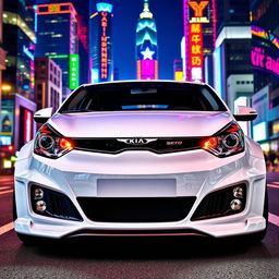 Front view of a white KIA Cee'd 2011 sporty wagon SV 1