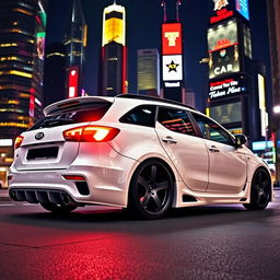 Side view of a 2011 white KIA Cee'd sporty wagon SV 1