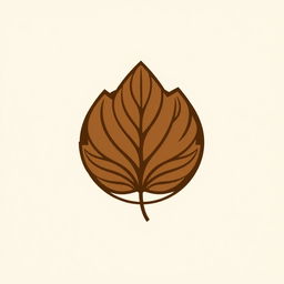 A logo design featuring a single brown tobacco leaf with a circular arrangement, incorporating line patterns for a simplistic and elegant appearance