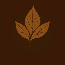 A logo design featuring a single brown tobacco leaf forming a circular shape with line patterns