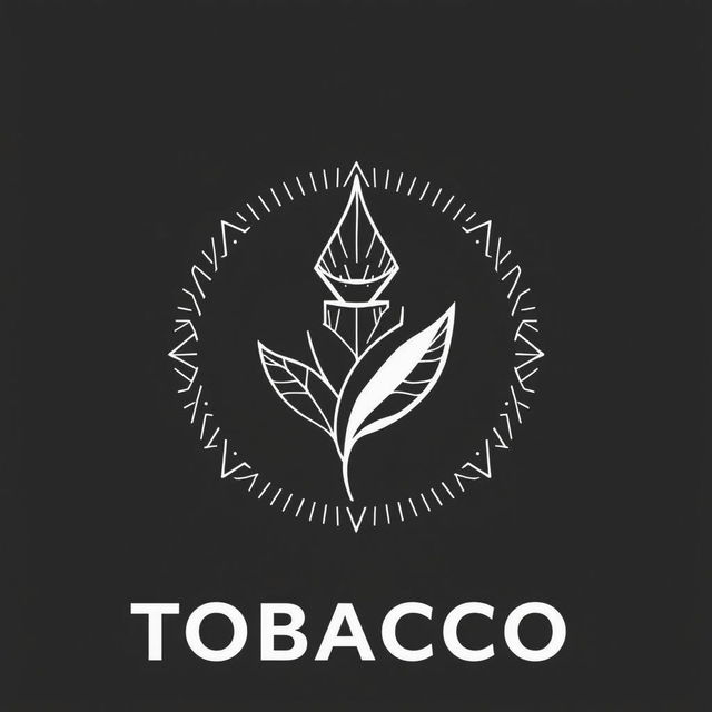 A stylized monochrome logo featuring a mountain with line art details, similar to the design of a tobacco leaf emblem