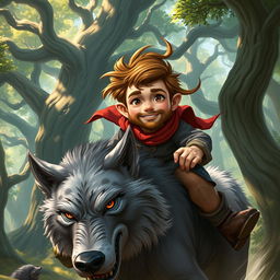 A vibrant and incredibly detailed fantasy portrait of a small, middle-aged halfling with brown hair and a short beard