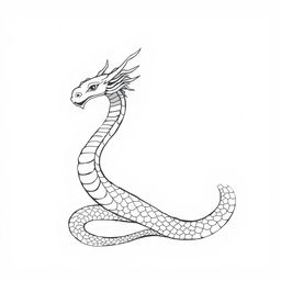 A simple monochromatic depiction of a naga, a mythical creature with a serpent-like body and a human head