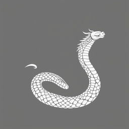 A simple monochromatic depiction of a naga, a mythical creature with a serpent-like body and a human head