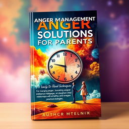 An eye-catching, modern, surreal, and artistic book cover for a realistic self-help book titled 'Anger Management Solutions for Parents'