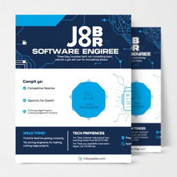 Design an eye-catching job advertisement poster for a dynamic tech company looking for software engineers