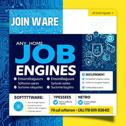 Design an eye-catching job advertisement poster for a dynamic tech company looking for software engineers