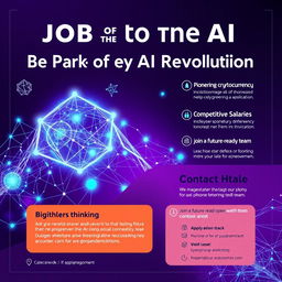 Design an innovative job advertisement poster for a forward-thinking tech firm seeking talent in cryptocurrency and AI