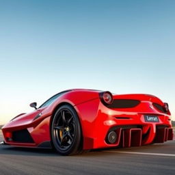 A LaFerrari sports car featuring an aggressive bodykit, showcasing sleek aerodynamic lines and bold, dynamic contours