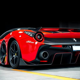 A LaFerrari sports car featuring an aggressive bodykit, showcasing sleek aerodynamic lines and bold, dynamic contours