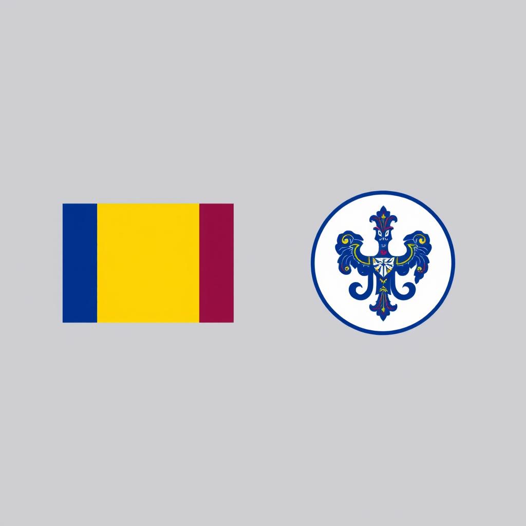 Concept for a Romanian-inspired car brand, featuring a logo designed with traditional Romanian motifs, such as intricate geometric patterns or influences from Romanian folk art