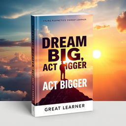 A captivating book cover design for "Dream Big, Act Bigger" by Great Learner