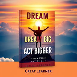 A captivating book cover design for "Dream Big, Act Bigger" by Great Learner