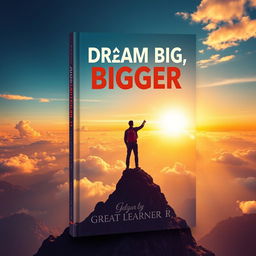 A captivating book cover design for "Dream Big, Act Bigger" by Great Learner