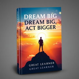 A captivating book cover design for "Dream Big, Act Bigger" by Great Learner