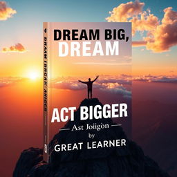 A captivating book cover design for "Dream Big, Act Bigger" by Great Learner