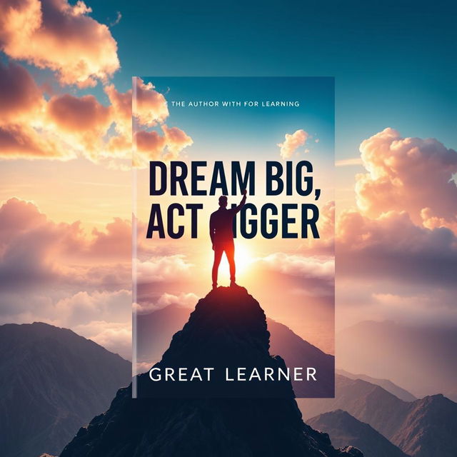 A captivating book cover design for "Dream Big, Act Bigger" by Great Learner