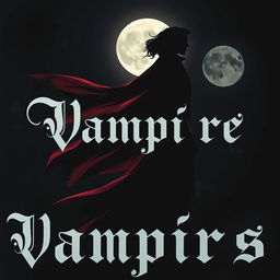 Una portada intrigante para un libro de vampiros, mostrando solo la silueta de un vampiro en un ambiente nocturno