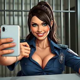 Kira Kosarin as a police officer taking a selfie