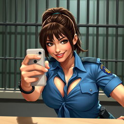 Kira Kosarin as a police officer taking a selfie