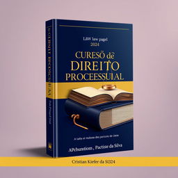 A stunning book cover for a 500-page law book titled 'Curso de Direito Processual Penal'