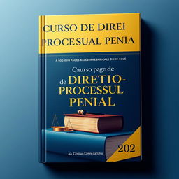 A stunning book cover for a 500-page law book titled 'Curso de Direito Processual Penal'