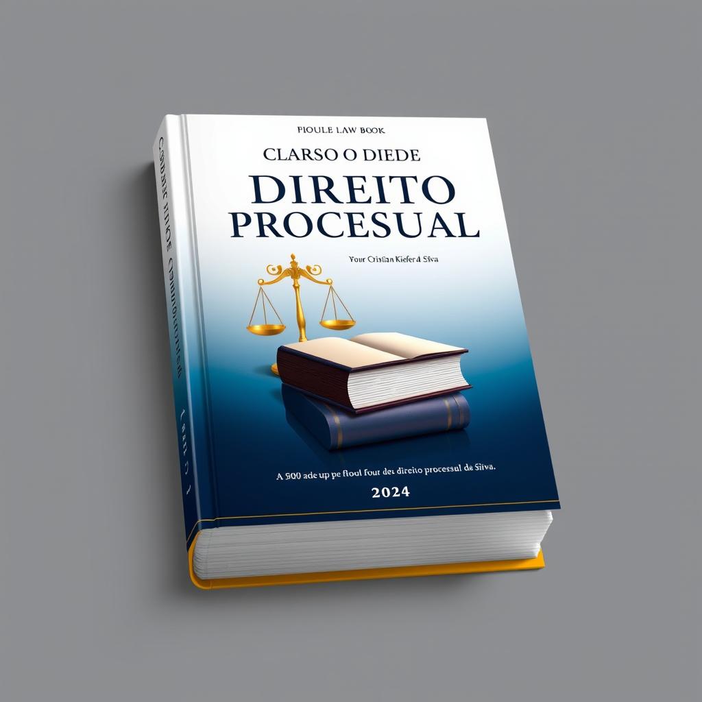 A stunning book cover for a 500-page law book titled 'Curso de Direito Processual Penal'