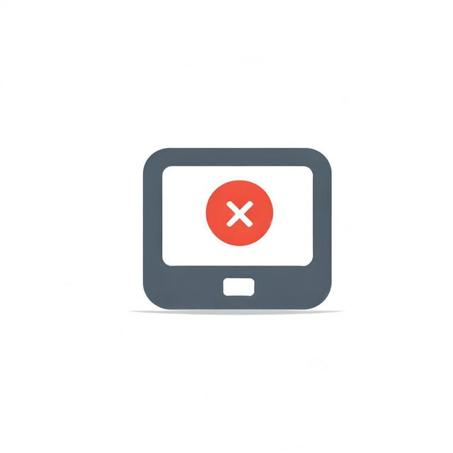 Design an icon that visually represents the idea of 'errors not allowed' in a computer. It should include a computer graphic overlaid with a red prohibitive sign and a small error symbol.