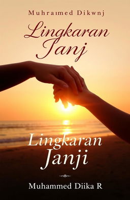 A captivating romantic novel cover design titled "Lingkaran Janji" by the author "Muhammad Dhika R"