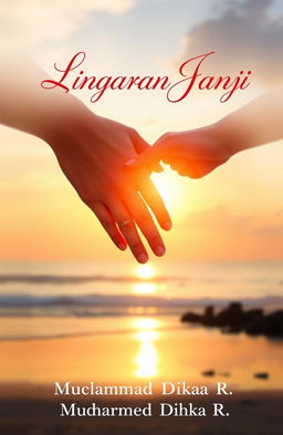 A captivating romantic novel cover design titled "Lingkaran Janji" by the author "Muhammad Dhika R"