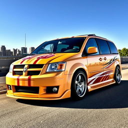 A 2008 Dodge Grand Caravan with a custom SRT-4 modification, showcasing a sleek, sporty design with enhanced aerodynamic features