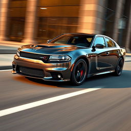 A detailed and realistic depiction of the 2023 Dodge Magnum SRT, showcasing the sleek and aggressive design of the vehicle