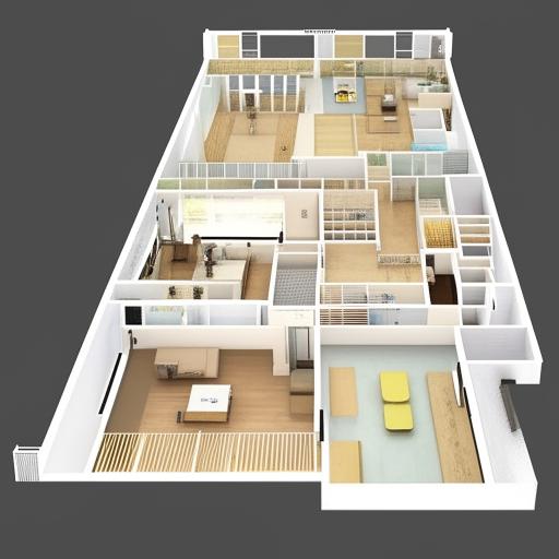 Generate a detailed map of a 1500 sq feet first floor of a house, including room layout, doors, and windows in proportionate scale.